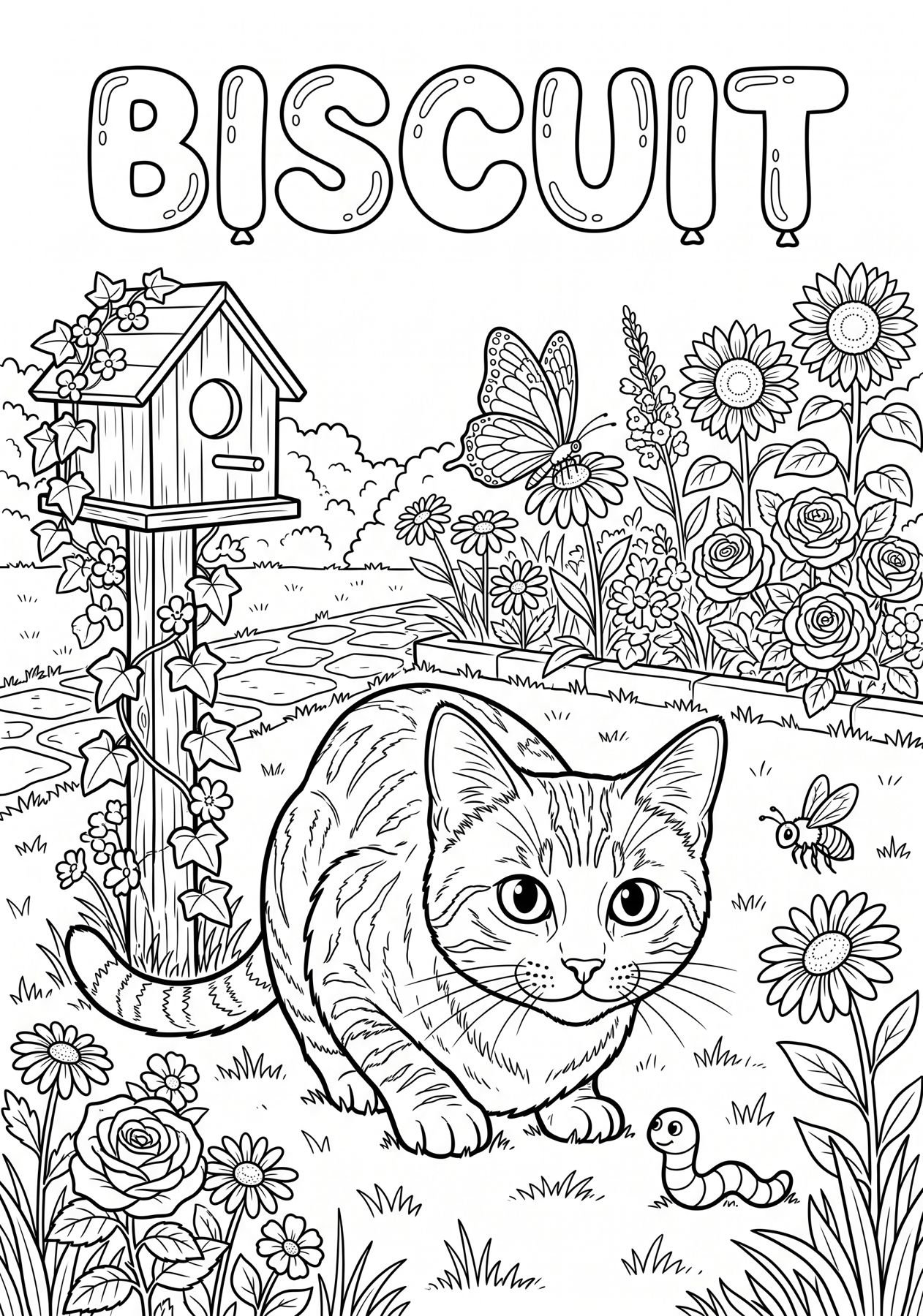 Sample coloring page: garden
