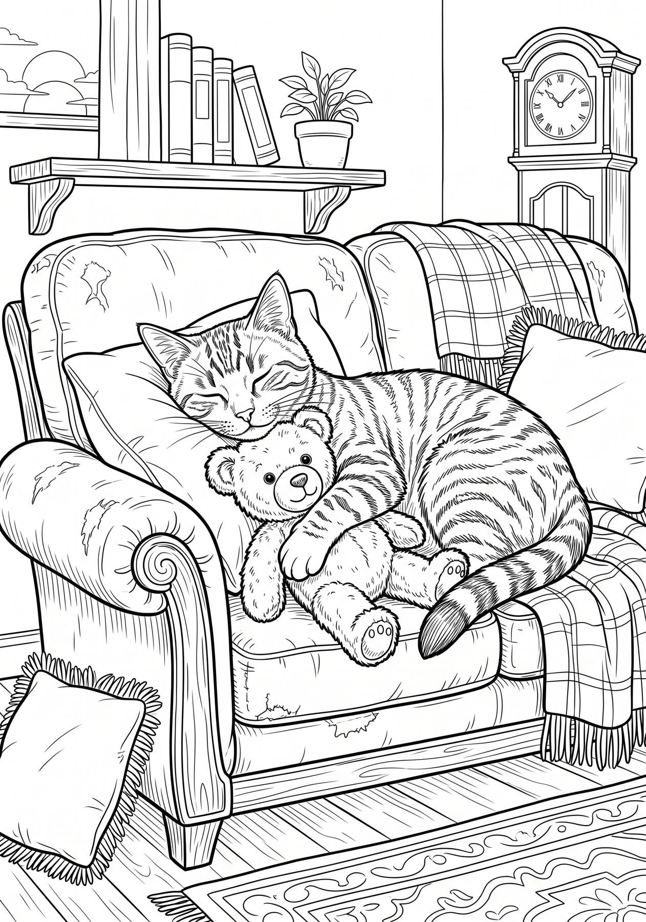 Sample coloring page: armchair nap